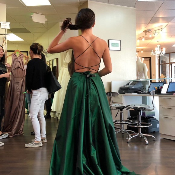 Emerald green Sherri hill prom dress